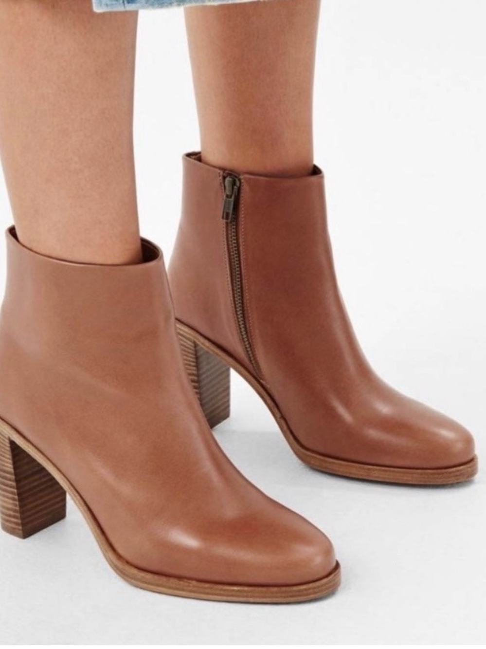 A.P.C. Leather Chic Ankle Boots Camel 38